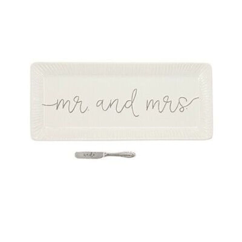 2017 Mud Pie Mr & Mrs Hostess/charcuterie tray #4075127 NEW wedding